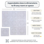 Baby Play Mats for Floor - Layla (6x6ft) - Premium EVA Foam Play Mat for Babies & Toddlers - Perfect for Tummy Time, Crawling, Playroom - Stylish & Comfortable Kids Play Mat