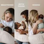 snuggle me Organic Nursing Pillow (New 2025 Design) | Bottle & Breastfeeding Pillow with Organic Cotton Cover & Fiberfill, Machine Washable Feeding Pillow, Newborn Essentials Must Haves (Natural) - v2