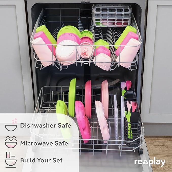 Re-Play Sippy Cups for Toddlers - 10 Oz. Reusable Spill Proof Cups for Kids, Dishwasher/Microwave Safe - Made in USA - Set of 3-3.13" x 6.25" - Fresh