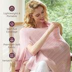 Momcozy Ultra-Light Nursing Cover for Breastfeeding, Soft Breathable Tencel™ Lyocell Fabric, Multi-Use Feeding Shawl, Newborn Essentials Must Haves(Pink)