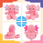 Cuteoy Talking Axolotl Repeat What You Say Musical Stuffed Animal Shaking Singing Plush Toy Electric Interactive Animated Salamander Plushies for Kids Girls Boys Birthday