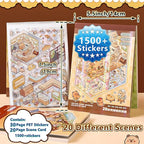 DIY 3D Sticker Scenes, 20 Sets (1500+) Cute Cartoon Stickers. Sticker Therapy. Create Your Own Mini Worlds. Perfect for Party Favors, Birthday Gifts for Adults & Kids