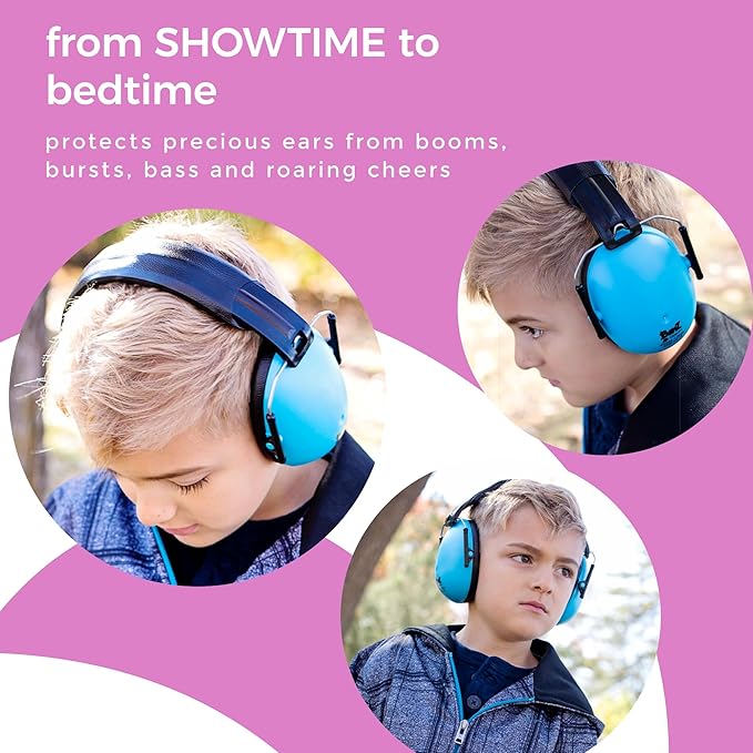 BANZ Kidz Earmuffs 2 Years & Older - Loud Noise Cancelling Kids Headphones & Toddler Ear Muffs, Size Adjustable