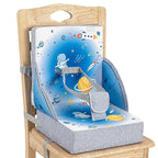 Toddler Booster Seat, Portable Baby Booster for Dining Table, Travel Toddler Chair with Adjustable Straps, Lightweight, Compact Design, Easy to Clean (Blue)