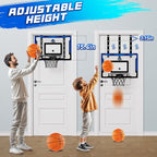 Kids Indoor Basketball Hoop with Scoreboard & Timer,Toddler Adjustable Height Basketball Goal Toy for Outdoor Backyard,Sports Game Play