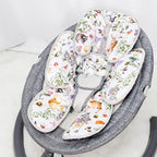 2 in 1 Infant Car Seat Insert, Car Seat Head Support Baby Girls Boys, Soft Newborn Carseat Insert Cushion, Perfect for Carseats, Strollers, Swings (Gray Animals)