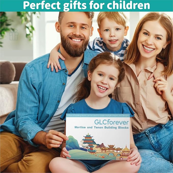 STEM Wooden Building Blocks -Mortise and Tenon Assembled into 15+ Shapes, Educational Toys Gift for Kids and Classroom,DIY Building Toys for Ages 5+ and Adults (15 in 1)