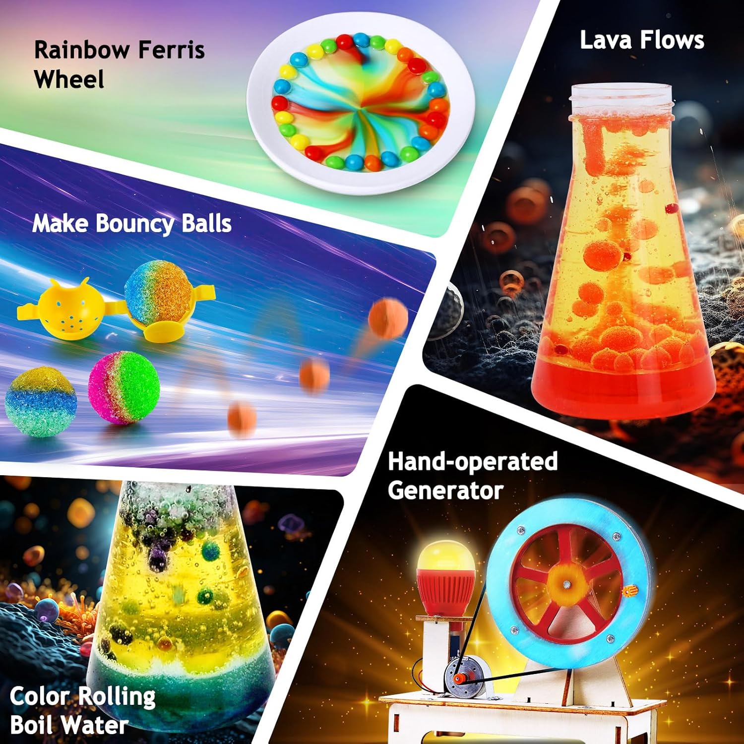 260 Experiments Science Kits for Kids, S.T.E.M Kit Magic Chemistry Physics Set, Boys Girls Toys Gifts Ideas Birthday Christmas, Volcano, Gemstone, Earth, Science Projects