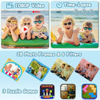 Agoigo Kids Waterproof Camera - Children Underwater HD Video Digital Camcorder, Portable Travel Toy for Toddler - Ideal Christmas Birthday Gifts for Boys Girls Age 3-12 with 32GB Card (Blue)