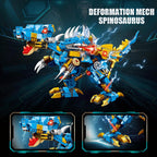 STEM 2 in 1 Spinosaurus Dinosaur Building Kits, Transforming Mech Robot Building Sets for Kids Boys 6-10, Compatible with Dinosaur, Educational Gift Toy for Adults (502 PCS)