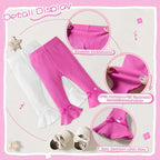 Newborn Toddler Baby Girl Pants Leggings Ribbed Straight Flare Infant Girl Pants Leggings Bell Bottoms 5 Packs