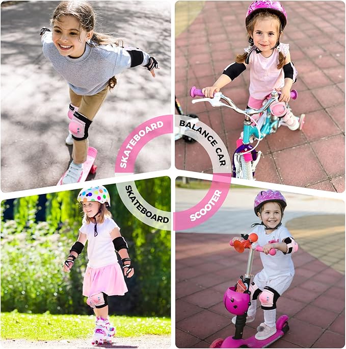 BOSONER Kids/Youth Knee Pad Elbow Pads for Roller Skates Cycling BMX Bike Skateboard Inline Rollerblading, Skating Skatings Scooter Riding Sports