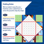 Skillmatics Scrapbooking Kit & Origami Puzzle Book - DIY Folding Brain Teasers, STEM Learning & Travel Toy with 48 Puzzles, Educational Gifts for Girls & Boys Ages 7, 8, 9, 10 & Up