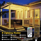 100ft 1200 LED Rope Lights Outdoor, Connectable Warm White Rope Lights Plug in, Outdoor String Lights Waterproof Decorative Lighting for Deck Patio Backyard Garden Pool Camping Room Indoor Décor