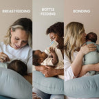 snuggle me Organic Nursing Pillow (New 2025 Design) | Bottle & Breastfeeding Pillow with Organic Cotton Cover & Fiberfill, Machine Washable Feeding Pillow, Newborn Essentials Must Haves (Slate) - v2