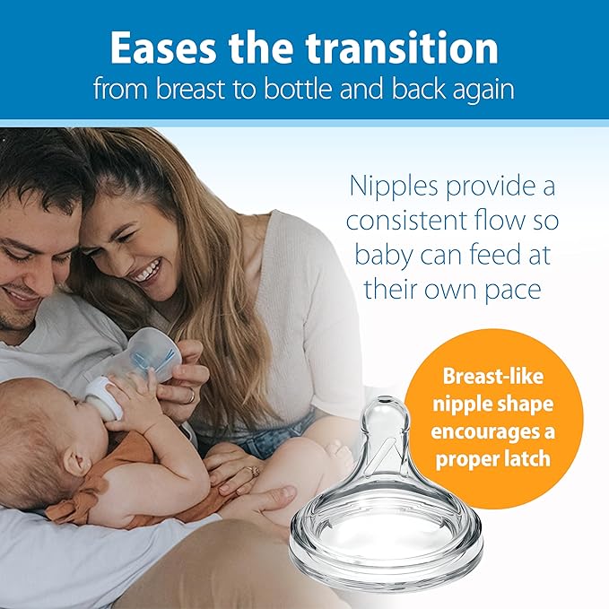 Dr. Brown's Natural Flow Anti-Colic Options+Wide-Neck Baby Bottle, 5 oz/150 mL, Level 1 Nipple, 1-Pack, 0m+