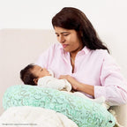 Dream On Me Beeboo Nursing Pillow and Positioner, Breastfeeding and Bottlefeeding Pillow, Removable and Washable Pillow Cover, Soft and Breathable Fabric, Green