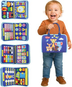 Montessori Busy Board - Ideal Busy Book Toddler Toys & Gifts for Boys & Girls, Toddler Travel Essential for Airplane & Car, Sensory Toys, Great for Baby Gifts for Boys
