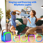 Karaoke Machine for Kids Adults, Portable Bluetooth Speaker with Wireless Microphones and LED Lights, Kids Toys Birthday for Girls and Boys Ages 4,5,6,7,8,9,10,11,12+ Years, Home Party