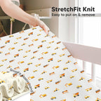 KeaBabies 2-Pack Baby Crib Sheets for Boys, Girls - 52x28 Viscose Derived from Bamboo Toddler Bed Sheets Neutral, Fitted Crib Mattress Cover for Standard Baby Bedding, Soft & Cozy (Construction)