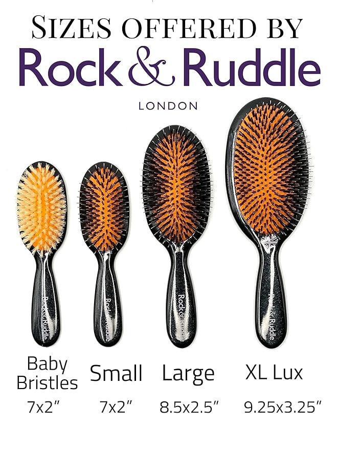 Rock & Ruddle Soft White Natural Boar Bristle Hairbrush for Babies and Young Children. Perfect for Fine Hair Detangling and Smoothing. Ballet Dancers Design, Small