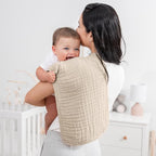 Comfy Cubs Muslin Burp Cloths 20" x 10", Pack of 10 - Large, 6-Layer, Ultra Absorbent 100% Cotton for Baby Drool and Messes - Soft, Safe & Gentle Baby Burp Cloths for Boys & Girls - Sand