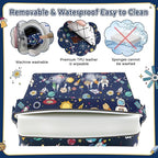 Booster Seat for Kitchen Chair with Backrest & 4 Adjustable Straps, Portable TPU Waterproof & Anti-Scratch Toddler Booster Seat for Dining Table, Non-Slip & Removable Booster SEat for Table