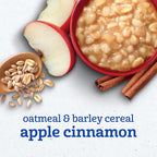Gerber Oatmeal and Barley Apple Cinnamon Cereal, Toddler Oatmeal, Iron, Whole Grains, 8PK