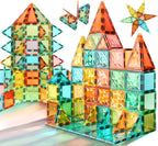 Magnetic Tiles 100-Piece Set for Kids, Magnetic Building Blocks STEM Toys for Age 3+ Boys and Girls, Educational Magnet Construction Tiles for Creativity & Learning