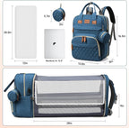 Diaper Bag Backpack – Large Waterproof Baby Bag with USB Charging Port, Changing Pad & Stroller Straps – Stylish, Durable & Hands-Free Travel Organizer for Moms & Dads (Dark Blue)