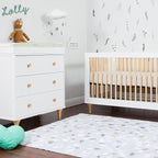 Babyletto Lolly 3-Drawer Changer Dresser with Removable Changing Tray in White and Natural, Greenguard Gold Certified