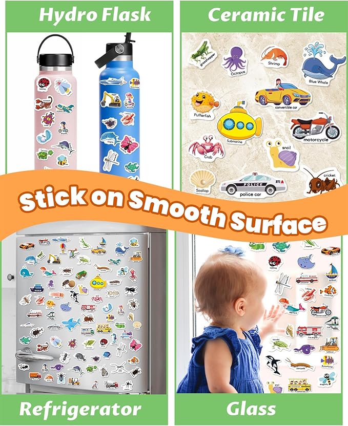 Reusable Sticker Book for Toddlers 2-4 Years, Stickers for Kids, Toddler Sticker Book Ages 1-3, Toddler Craft Activities, Toddlers Travel Toys Ages 2+ Boy Girl Birthday Gifts