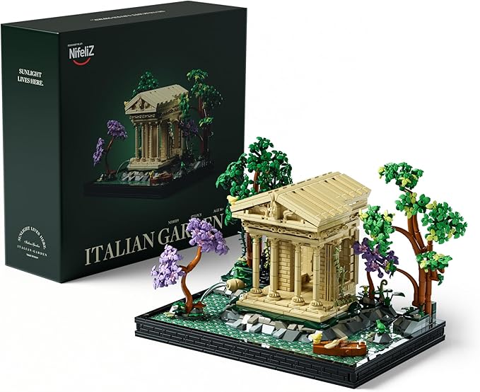 Nifeliz Italian Garden Building Set, a Roman-Inspired Display Model for Home or Office, Thoughtful Gift for Those Who Value Atmosphere and Culture (1,733PCS, NF10319)