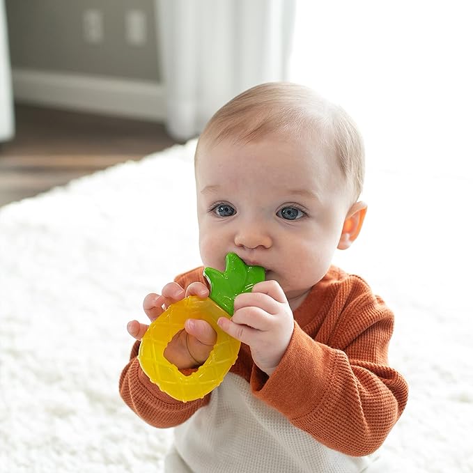 Dr. Brown's AquaCool Water-Filled Baby Teether, Cools & Massages Sore Gums, BPA Free, Pineapple and Apple, 2 Pack, 3m+