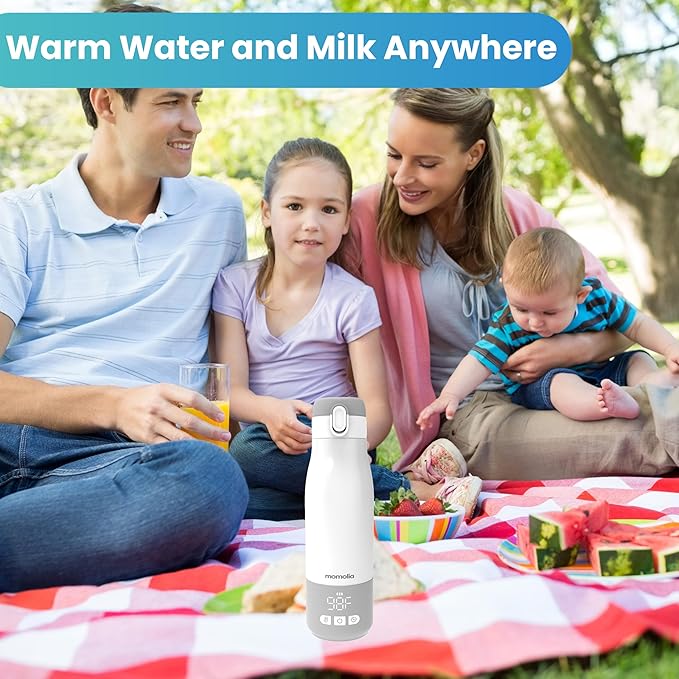 Portable Bottle Warmer for Travel, 12oz Milk Warmer for Baby, Formula, Breast Milk, On The Go Water Warmer with Fast Heating, Temp Control, Pasteurization, Suitable for Baby Outdoor, Flying, Car