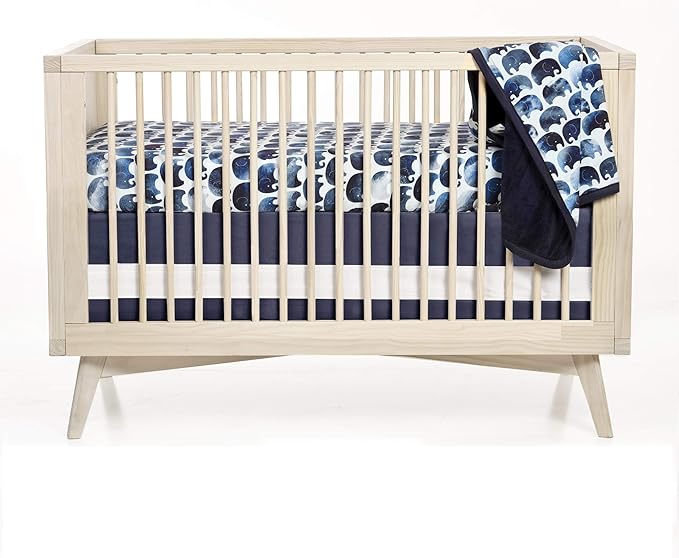 Oilo Crib Sheet, Breathable, Fitted, Turkish Cotton Jersey, 300 Thread Count, Machine Washable, Fits Standard Crib (28" x 52" x 6"), Toddler Bedding, Girl, Boy, & Neutral Nursery Design, Elephant