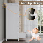 Tall 5-Drawer Dresser, Modern Wooden Storage Chest of Drawers, Dresser TV Stand, Wood Drawer Organizer with Metal Handles for Bedroom, Living Room, Hallway