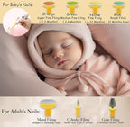 Rechargeable 22 in 1 Baby Nail Trimmer, Usage Labeled Case, 13 Extra Replacement Tools, Royal Angels Electric Nail File with LCD Display, Newborn Toddler Nail Care Clipper Kit (Rechargeable, Mango)