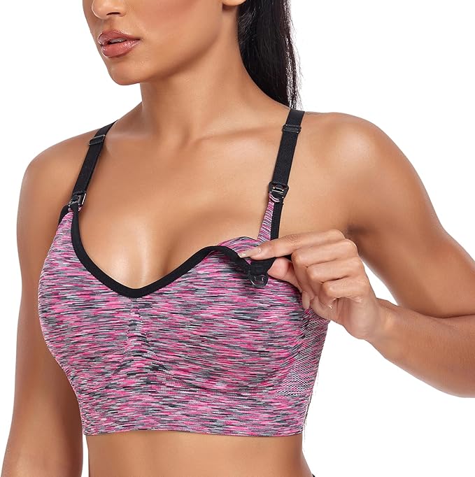 Suekaphin 3 Pack Sports Nursing Bra for Breastfeeding Supportive Bralette Pregnancy Maternity Wirefree Support for Women