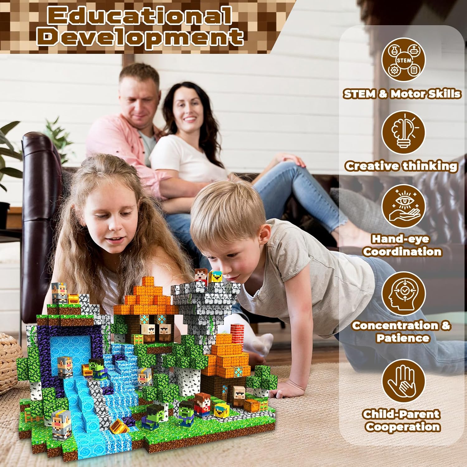 Goody King 200 Pcs Magnetic Blocks Set, STEM Sensory Magnet Toys for Kids Age 3+, Montessori Learning Toy Building Set for Toddlers, Magnetic Cubes Construction Kit Birthday Gift for Boys Girls Kids