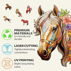 Wooden Puzzles for Adults, Wood Horse Puzzle, Unique Gifts for Men Women, Adult Puzzles (S-8.5 * 8.1in 100pcs)