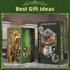 Book Nook Kit, DIY Miniature Dollhouse Book Nook Kit with Dust Cover and LED Light-The Radium Lady