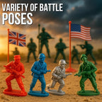 Liberty Imports Army Men Toy Soldiers Playset Bucket – WWII Action Figures with Military Vehicles, Accessories & Flags – Kids Imaginative Battle Toy Set (200 PCS - Soldiers Only)