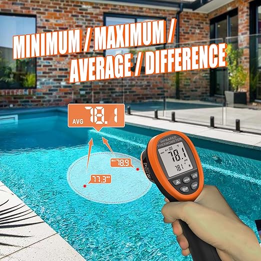 BTMETER BT-1500 Pyrometer 30:1 Industrial Laser Thermometer Gun, -58℉ to 2732℉ Non Contact High Temp Infrared Thermometer Digital IR Temperature Gauge Orange(NOT for Human Temp Test)