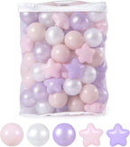 GOGOSO Balls for Ball Pit - Plastic Ball for Toddlers 1-3, Baby Kids Ball Pool Decoration 50 100 200 300 500 1000 (A Purple+Pink+White+Clear, 200 Balls)