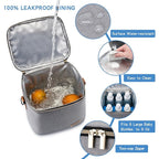 Breastmilk Cooler Bag with Ice Pack Fits 6 Baby Bottles Up to 9 Ounce, Baby Bottle Bag with Shoulder Strap for Nursing Mom Daycare, Grey