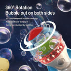 Rocket-Shaped Bubble Machine for Kids & Pets - Dual Powerful Bubble Outlets, Automatic 360° Rotation, Adjustable LED Lights & Music – Ideal for Indoor/Outdoor Birthday Parties