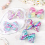 CÉLLOT 40 Pcs 4.5 Inch Hair Bows for Girls Clips Grosgrain Ribbon Boutique Hair Bow Alligator Clips For Girls Teens Toddlers Kids(Rainbow Colors)