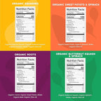 Serenity Kids 6+ Months Veggie Puree Organic Baby Food Pouches - No Added Sugar, Allergen-Free & BPA-Free Baby Snacks - 3.5 Oz, 8 Pack