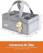 PeraBella Diaper Caddy Organizer with Handle, Baby Shower Gifts Basket Bag, Registry Search Must Haves Items, Nursery Storage Organizer for Newborn Girl Boy, Baby Bag Essentials, Car Diaper Caddy Cart